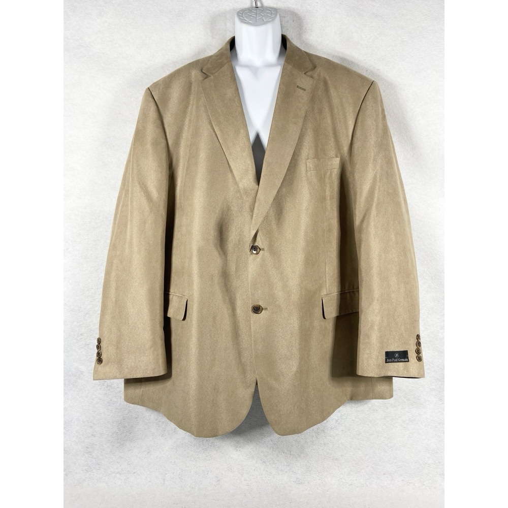 Jean Paul Germain Jacket Men's 54L Tan Blazer Sport Coat 100% Microfiber NWOT